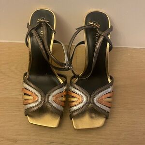 Chic Metallic Strappy Heels